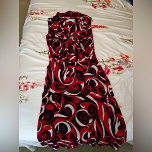 Miu Miu Red and Black Swirl Maxi Dress